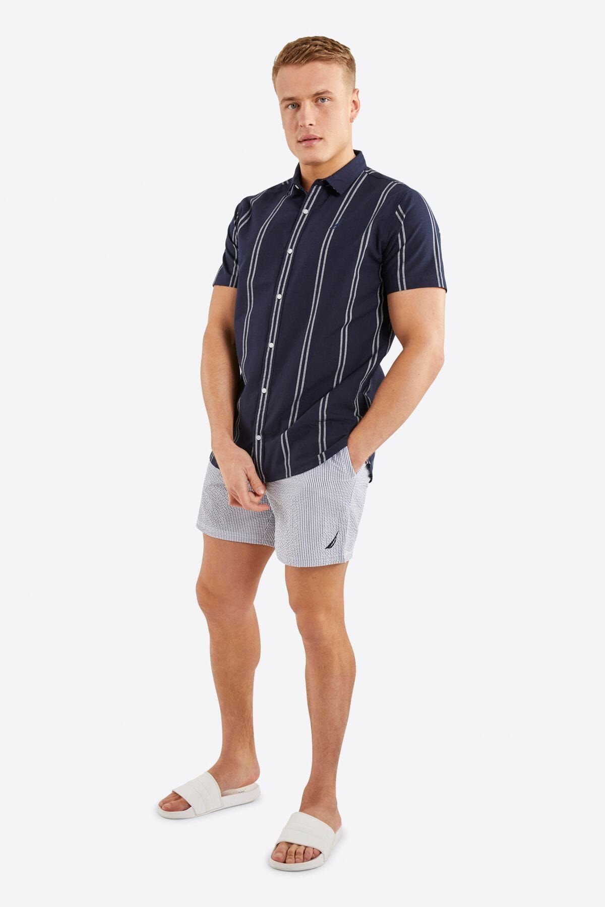 Nautica Nautica Men's 'Kristian' 6" Swim Short in Indigo - 3