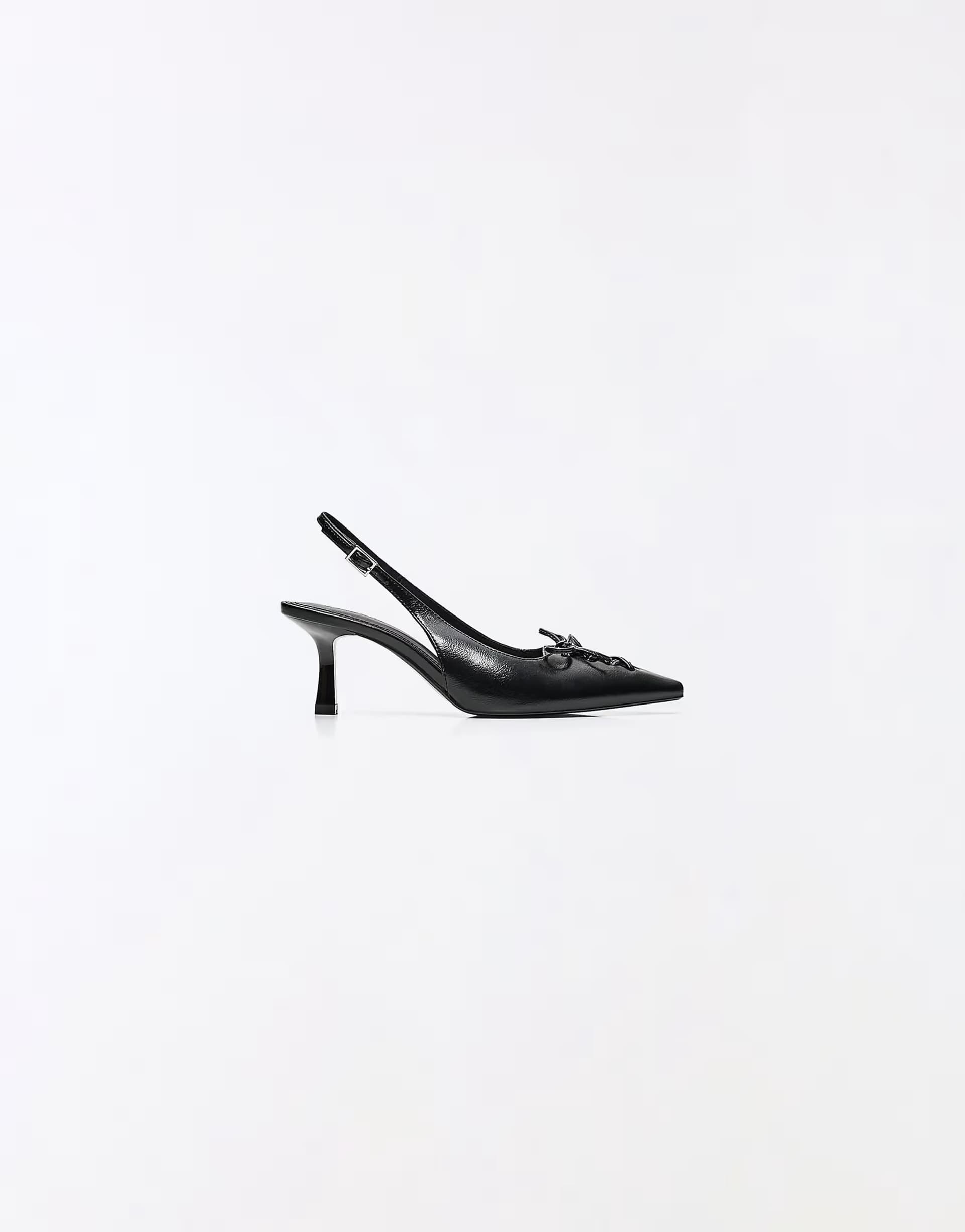 ASOS Bershka Kitten heel corset shoes in black