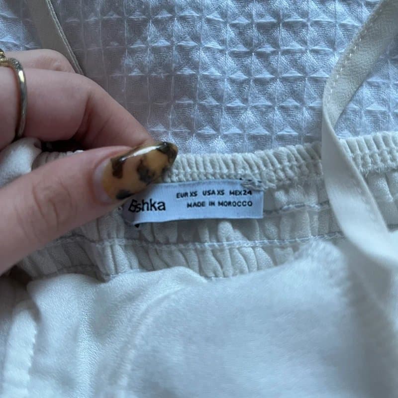 Bershka White ruched bershka mini dress