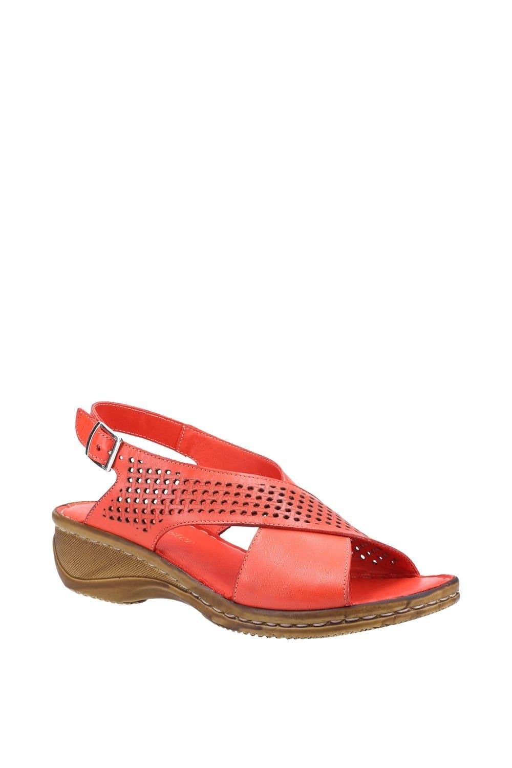 Fleet & Foster Fleet & Foster Red Leather Open Toe Sandal