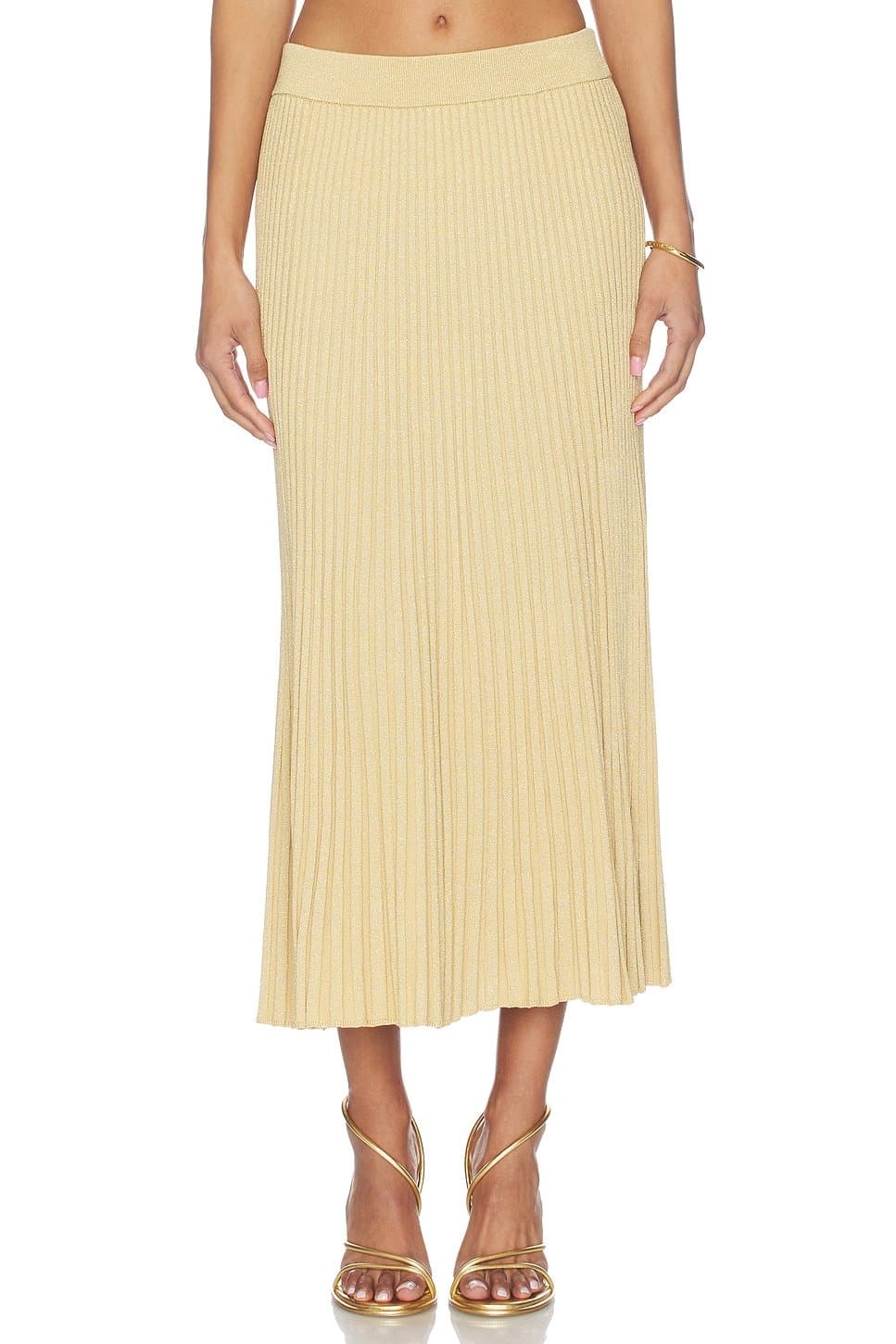 revolve Luna Metallic Midi Skirt