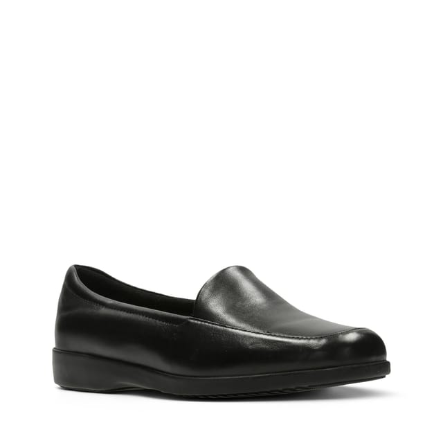 Clarks Clarks Women's Georgia Loafer Black Leather Slip Ons - 2