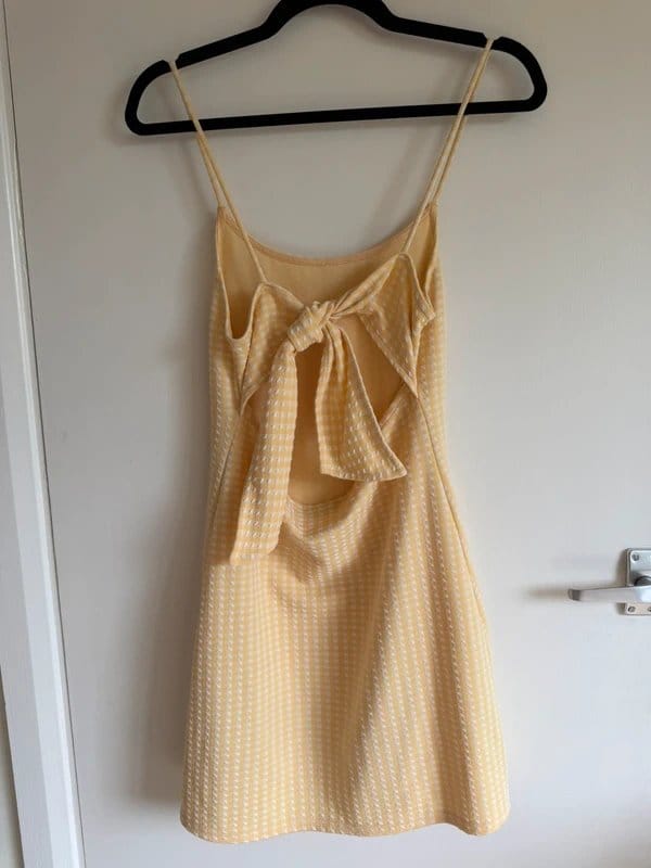 Topshop Topshop Lemon Gingham Tie Back Mini Dress – UK 10 - 1