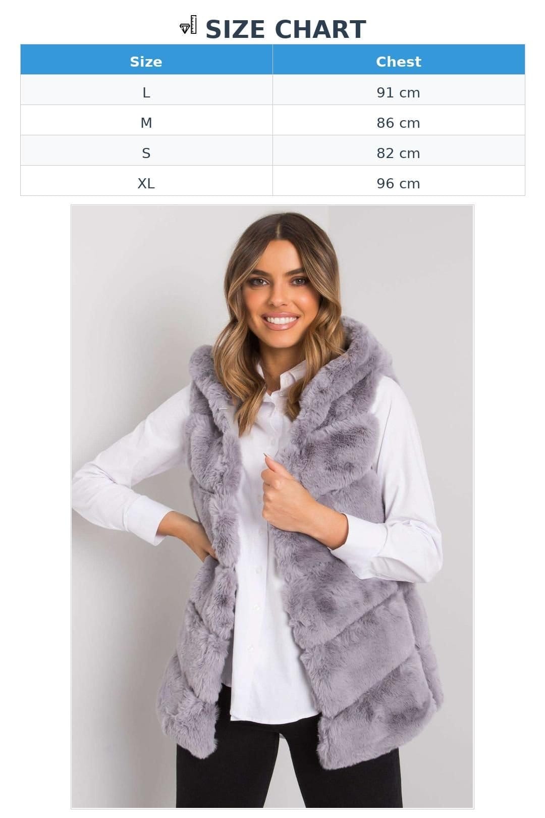 Love Lace Love Lace Women's Grey Hooded Hook Fastened Lined Vest - 4