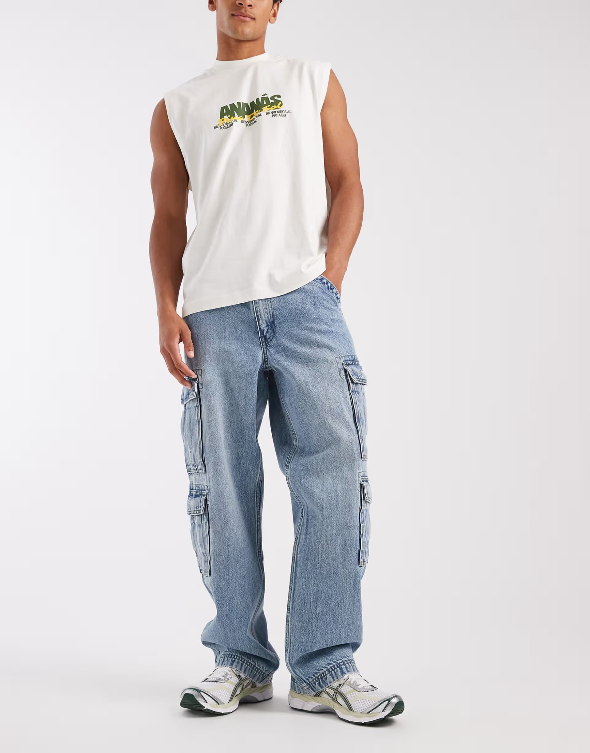 ASOS Levi's 578 cargo baggy fit jeans in mid blue