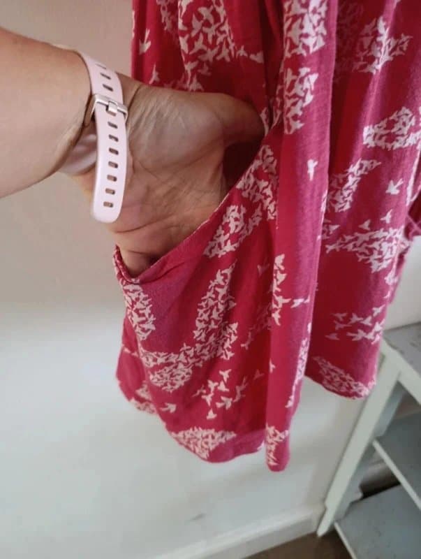 White Stuff White Stuff  Bird Butterfly Print Tunic Dress With Pockets Pink spring summer Boho UK 14