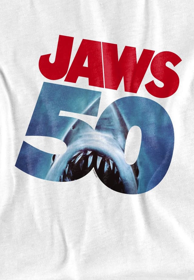 Universal Universal Men's Jaws 50Th Poster Logo T-Shirt, White - 3