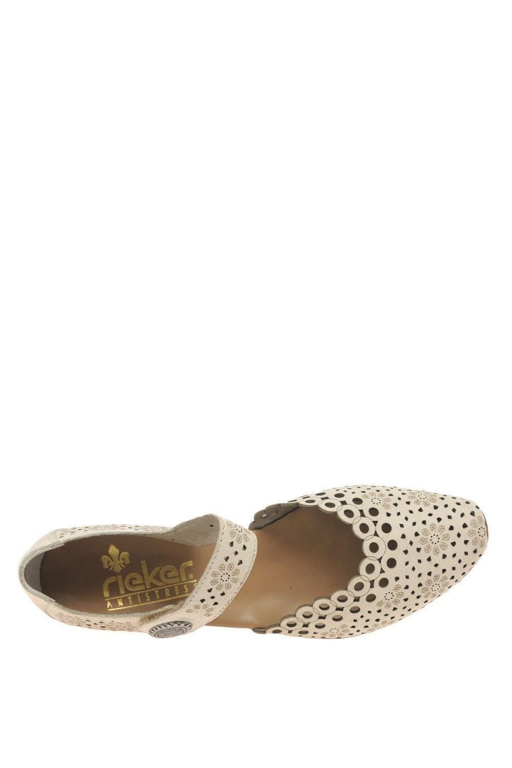 Rieker Rieker Women's 'Pia' Mary Jane Court Shoes in Cream - 4