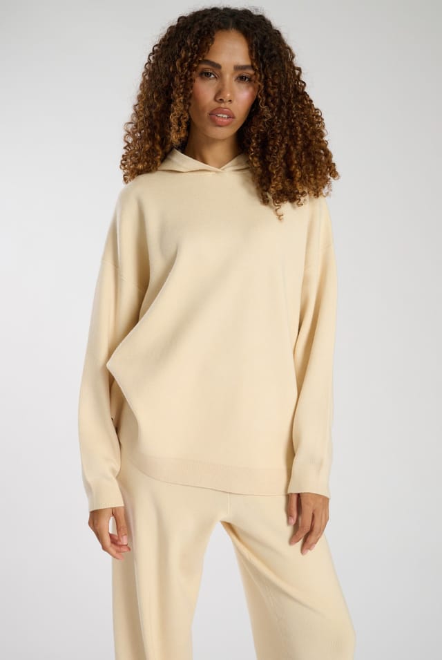 South Beach South Beach Women's Flight Mode Knit Hoodie in Cream - 2