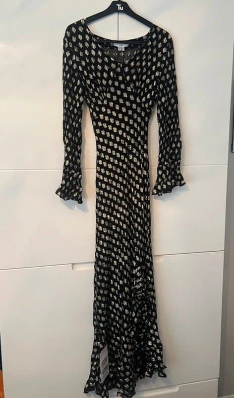 Never Fully Dressed Never Fully Dressed sparkle ruffle midaxi dress in black