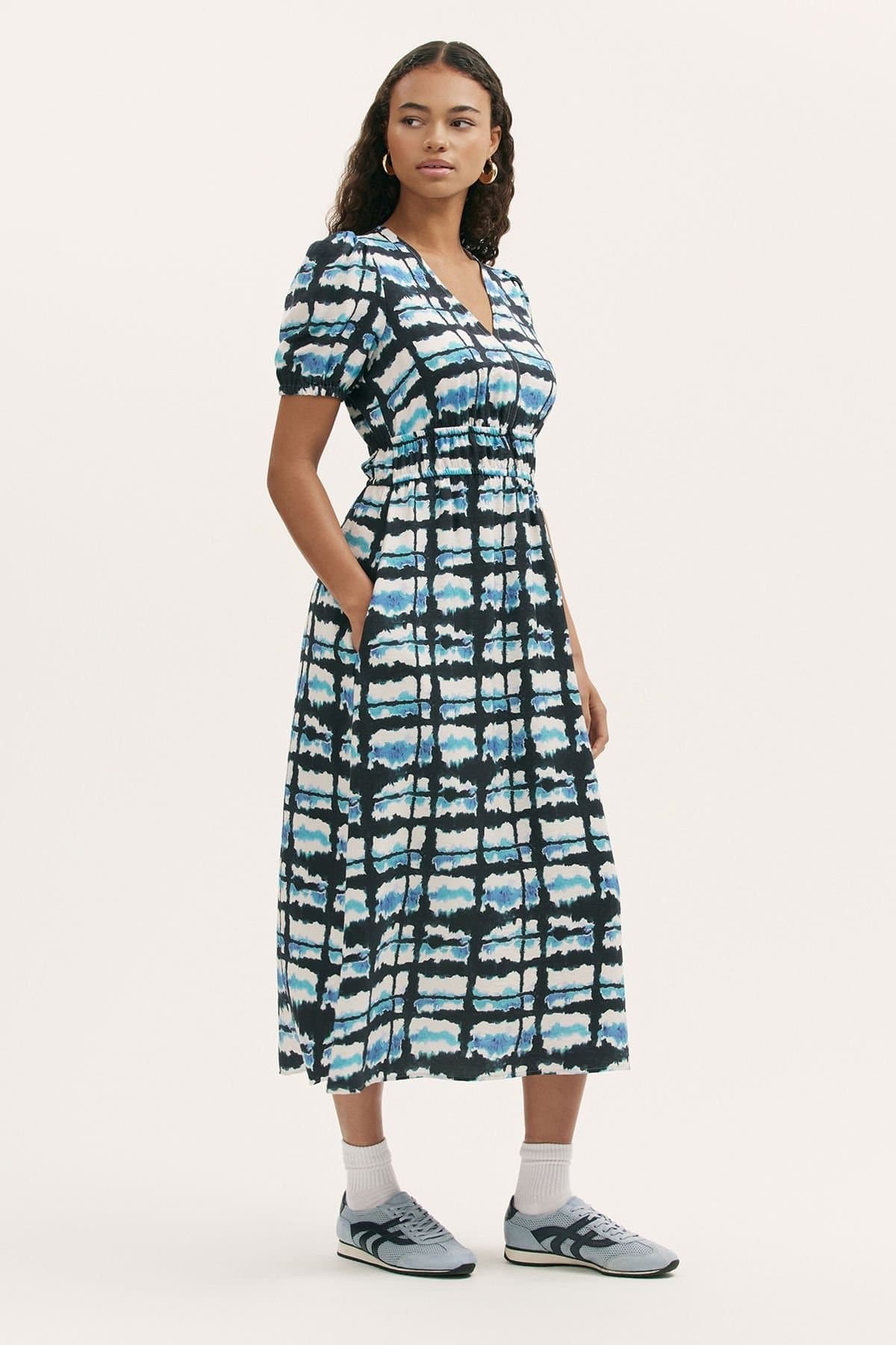 Finery London Finery London Women's Katerina Tie Dye Midi Dress in Aqua