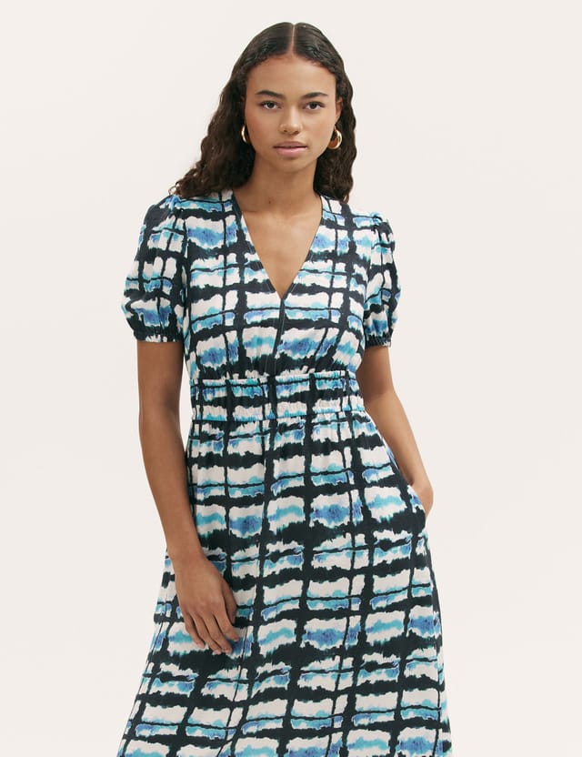 Finery London Finery London Women's Katerina Tie Dye Midi Dress in Aqua - 2