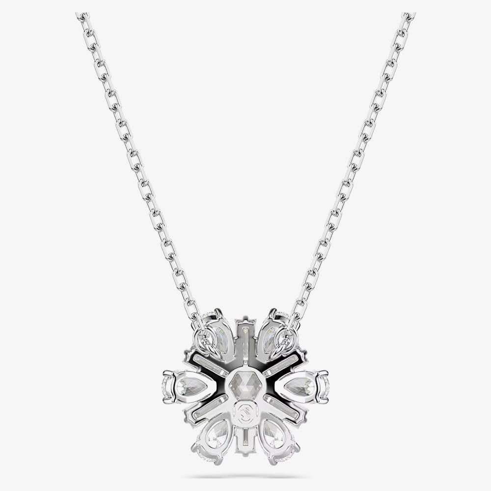 Swarovski Swarovski Women's Idyllia Rhodium Plated Crystal Snowflake Necklace 5691484 in Silver - 4