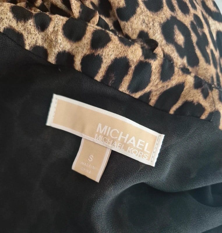 Michael Kors Michael Kors ruffle trim leopardprint midaxi wrap dress UK size S small - 1
