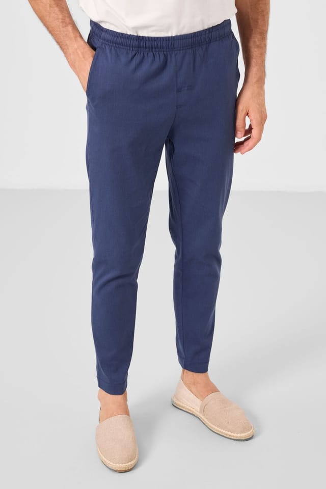 Tommy Life Tommy Life Men's Straight-leg Gabardine Chinos in Navy - 2