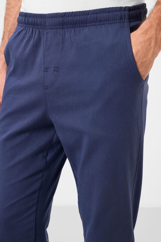 Tommy Life Tommy Life Men's Straight-leg Gabardine Chinos in Navy - 3