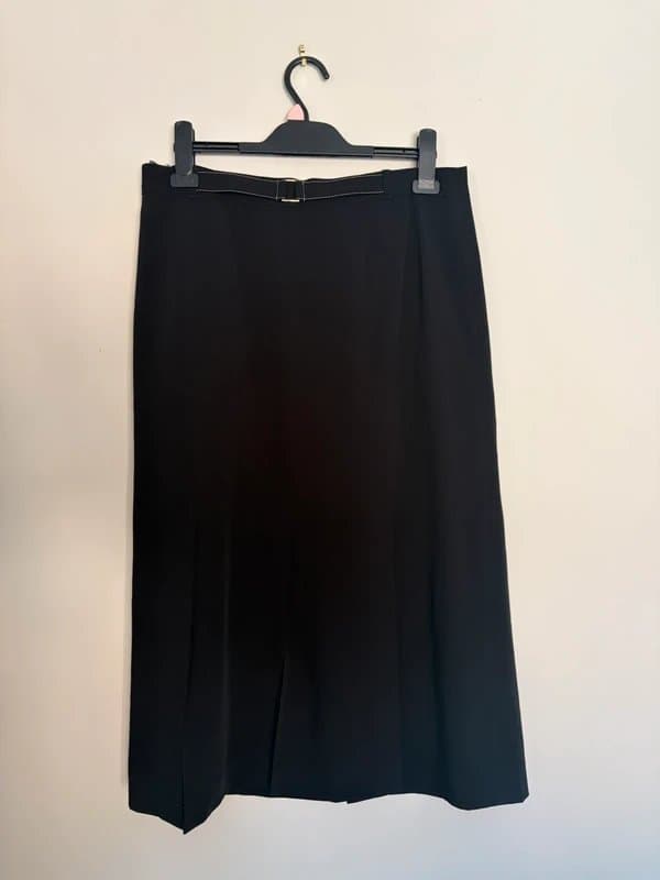 Gerry Weber Gerry Weber Black Pleated Midi Skirt UK 16 Smart Tailored Lined