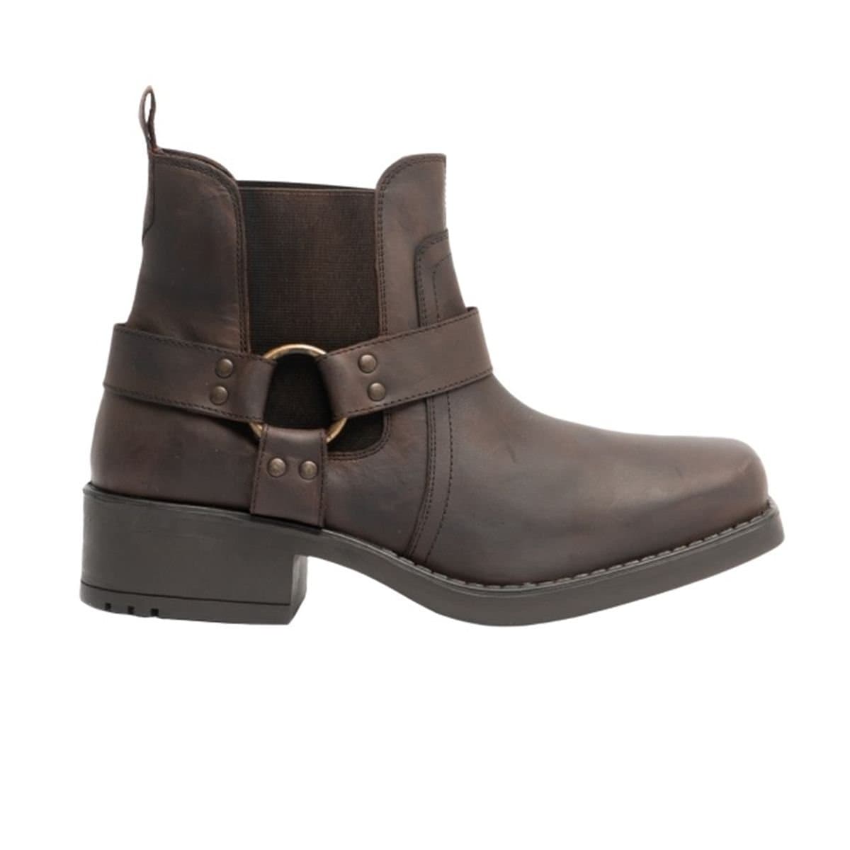 Woodland Woodland Men's Low Harley Gusset Harness Leather Boots in Brown