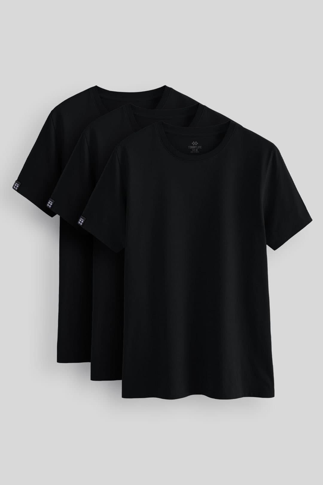 Tommy Life Tommy Life Men's Comfort Fit Crew Neck T-Shirt in Black