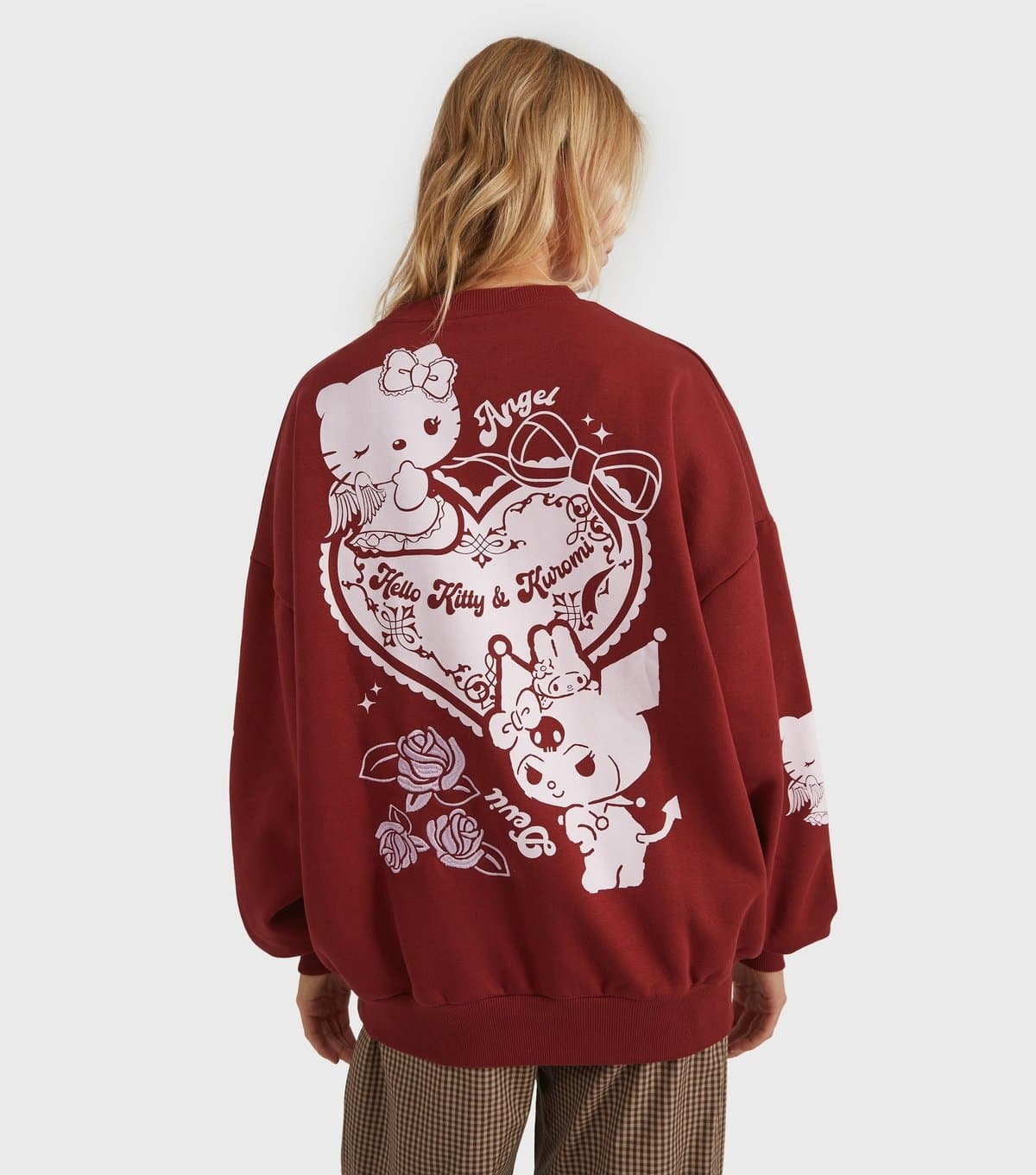 Skinnydip Women's Red Hello Kitty Kuromi Sweatshirt Skinnydip New Look