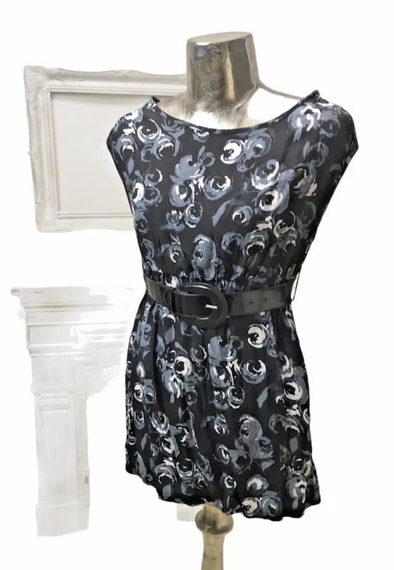 New Look New Look Vintage Women's Black Smart Short Summer Dress with Belt UK S 10 Ladies