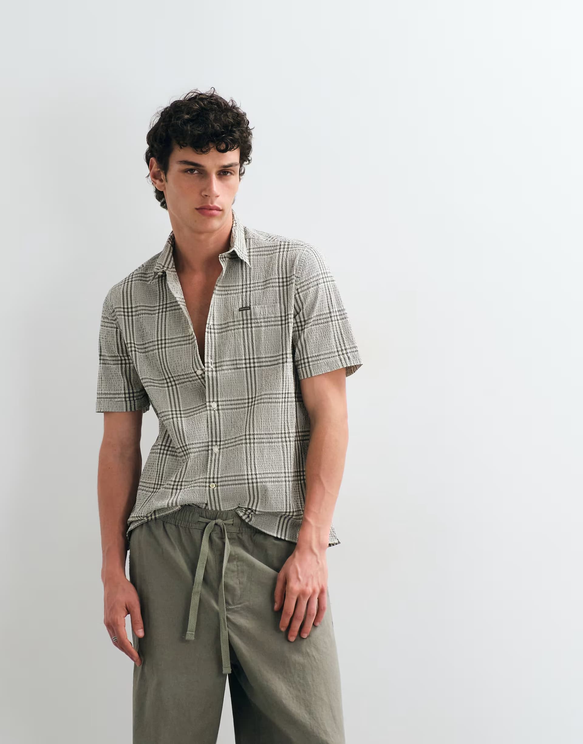 ASOS Barbour Carrock checked seersucker short sleeve summer shirt in cream