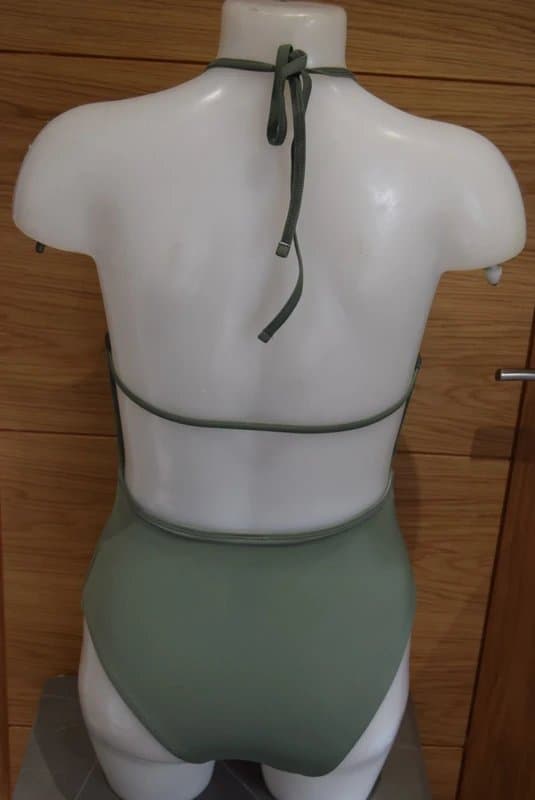 ASOS ASOS  Faux leather belt halter neck swimsuit size 8     K18