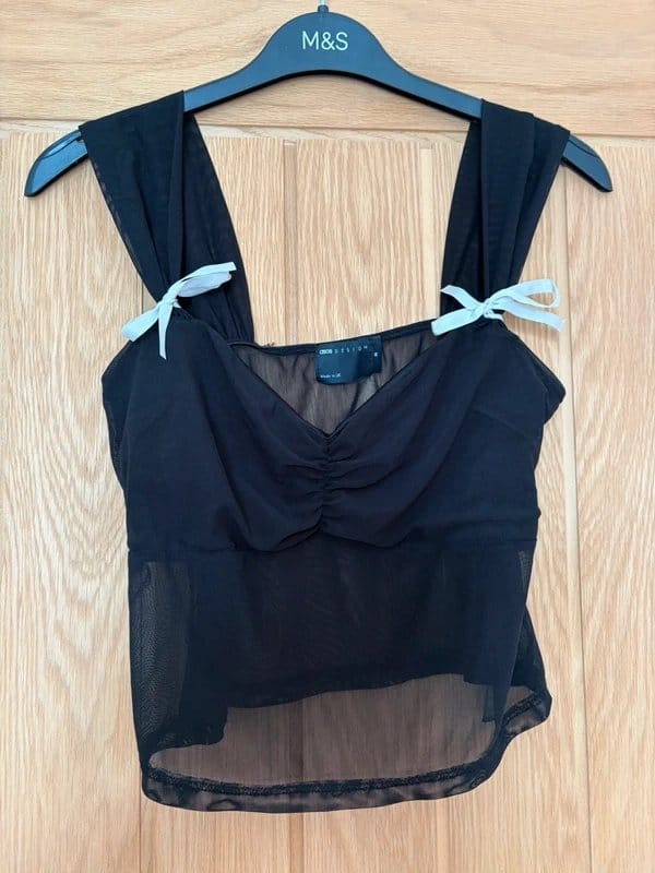 ASOS Design Asos design black bow top size M - 1
