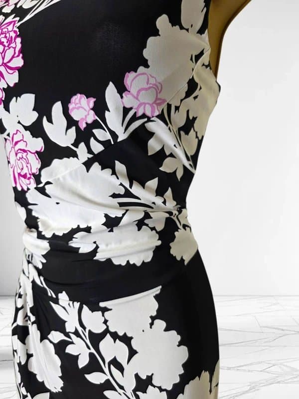 Phase Eight Phase Eight black white pink floral dress with magenta bolero size 12 wedding guest look