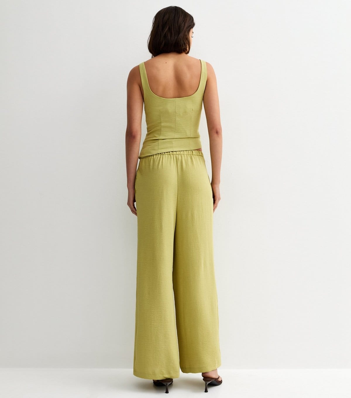 New Look Women's Light Green Wide Leg Pleated Trousers New Look - 4