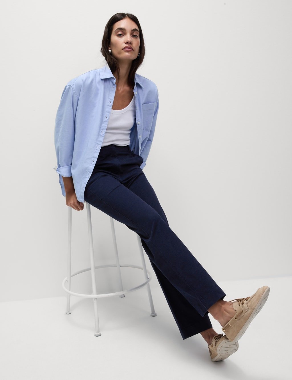 Marks & Spencer M&S Cotton Rich Straight Leg Chinos Midnight Navy - 2