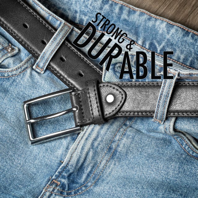 Woodland Leathers Woodland Leathers Men's Men's Leather Lined Belt 1.25″ Classic Belt in Black - 2