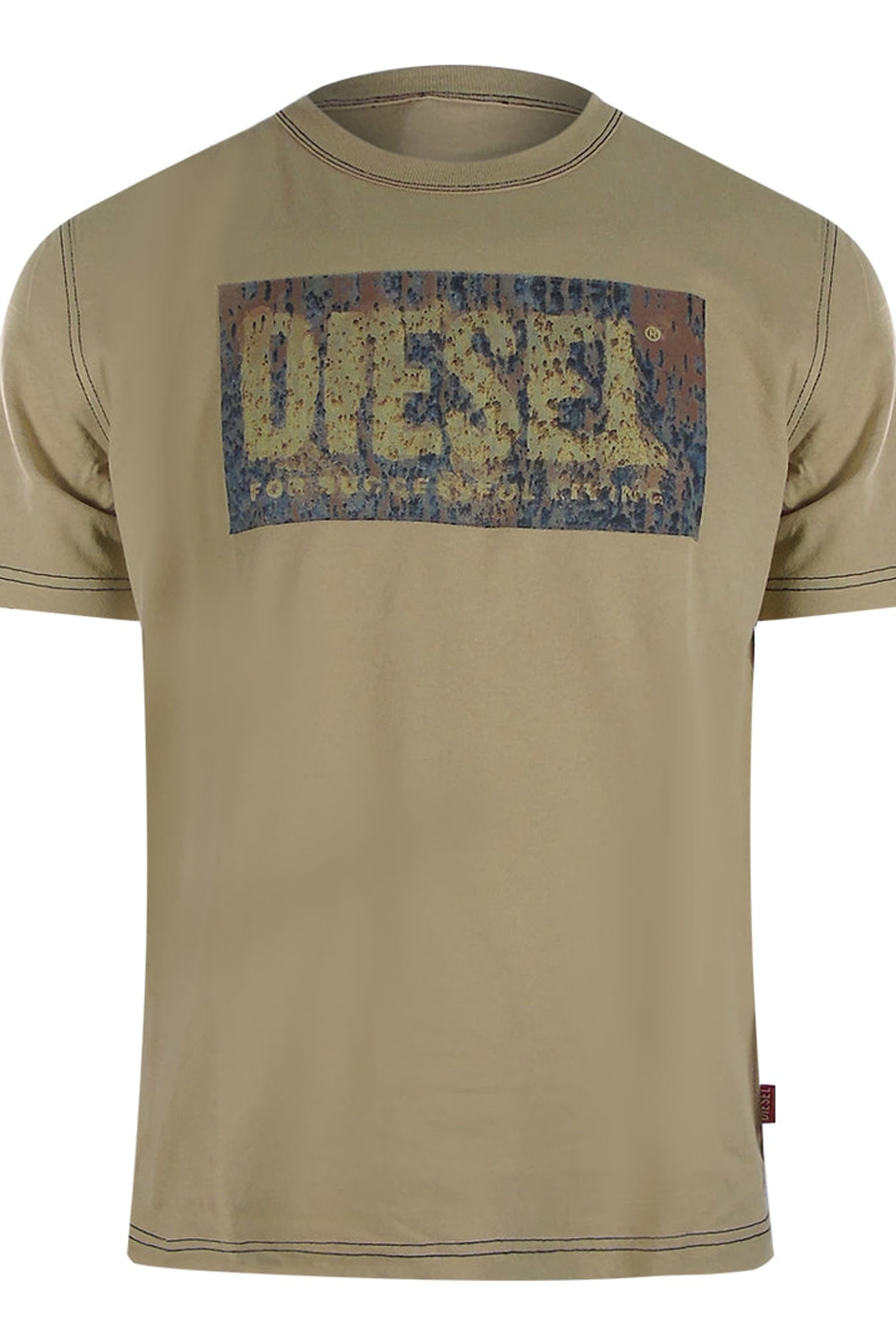 Diesel Diesel Men's Pelican Short Sleeve Round T-shirt in Stone