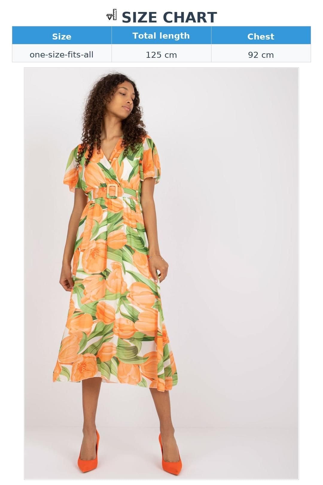 Love Lace Love Lace Women's Summer Frill Sleeve Envelope Belt Dress in Orange - 4
