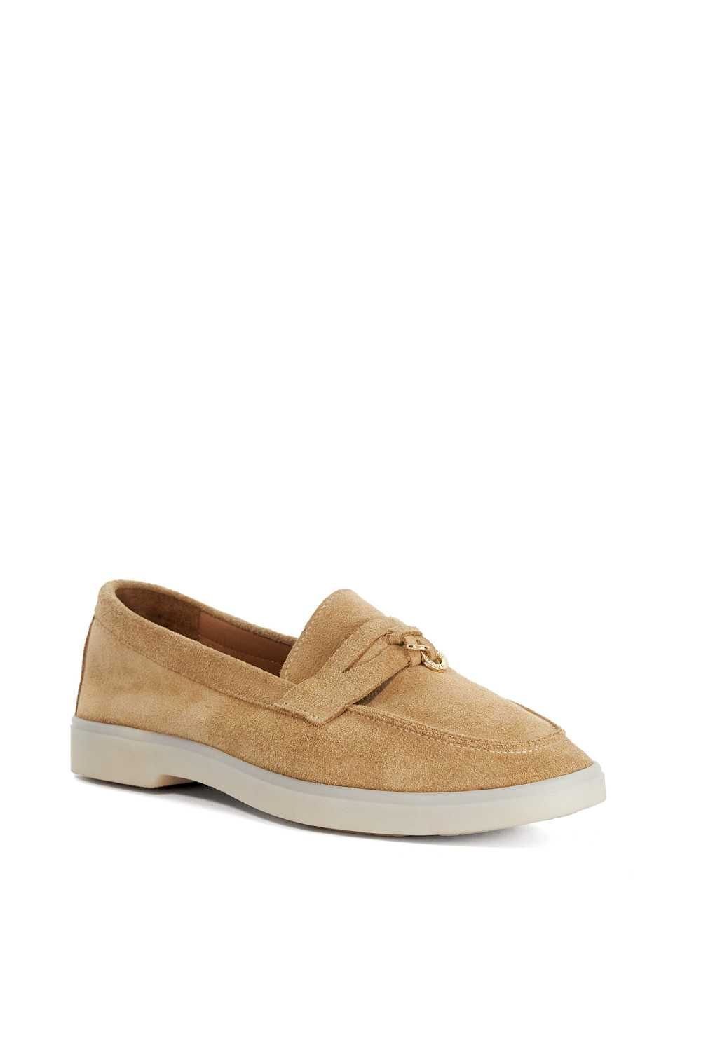 Dune London Dune London Women's Wide Fit 'Grinning' Suede Loafers in Natural - 2