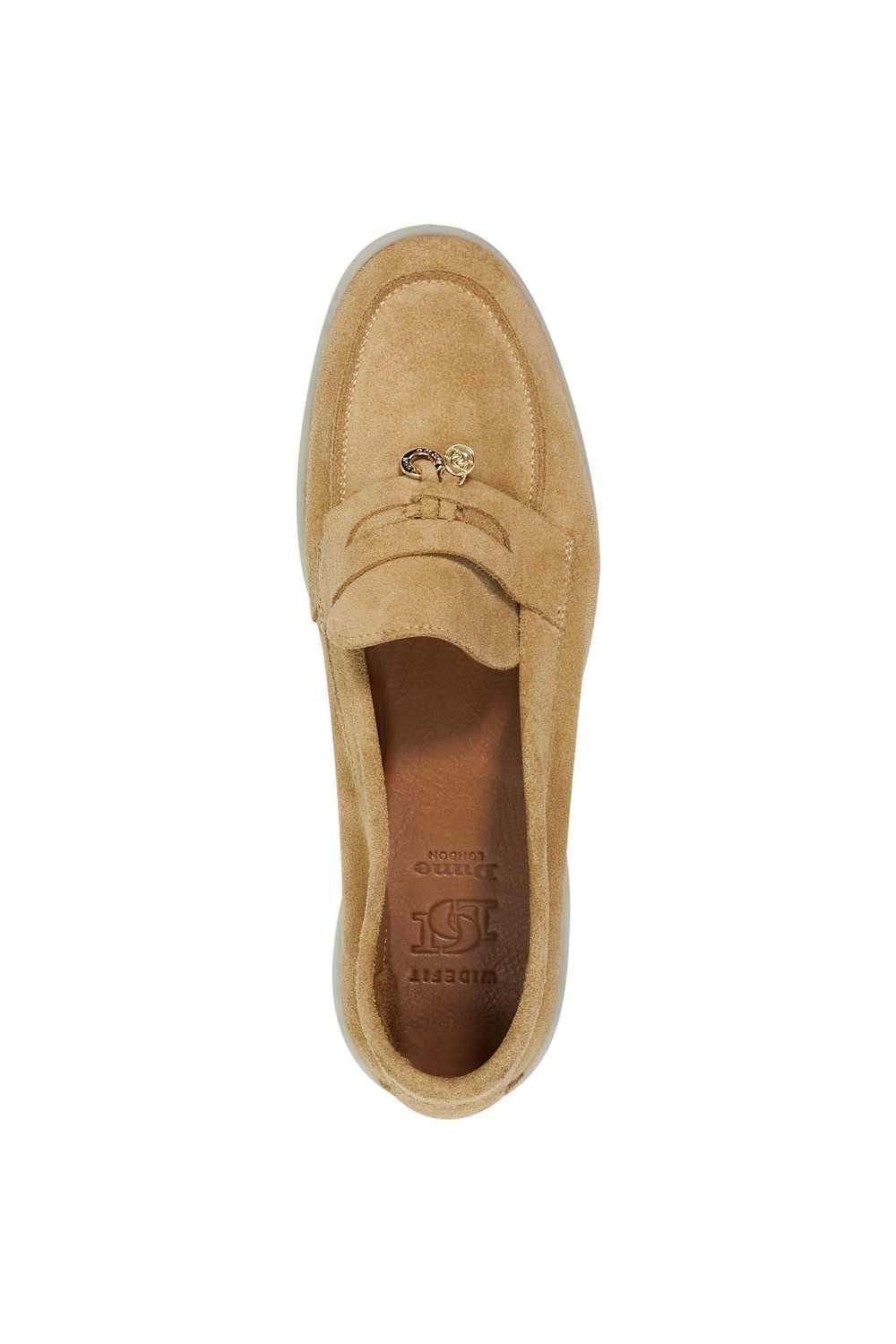 Dune London Dune London Women's Wide Fit 'Grinning' Suede Loafers in Natural - 4