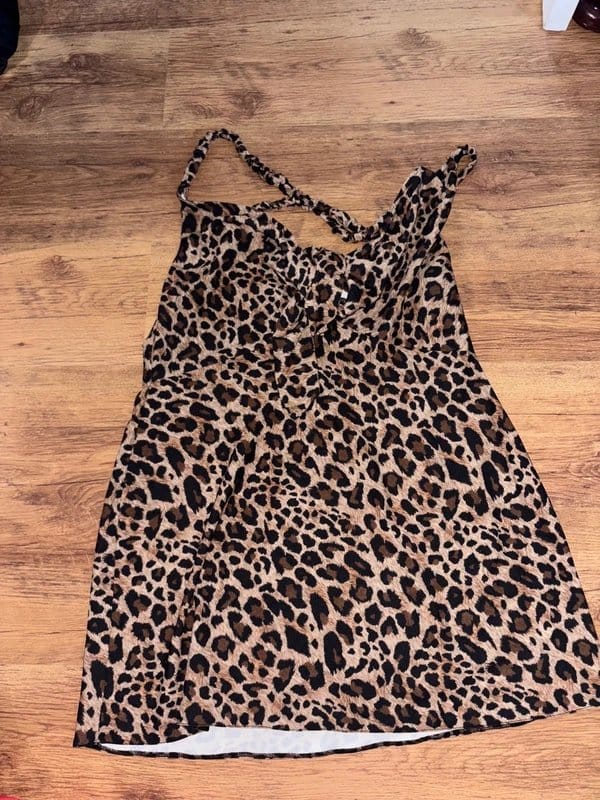 ASOS Luxe Leopard Mini Dress UK Size 16