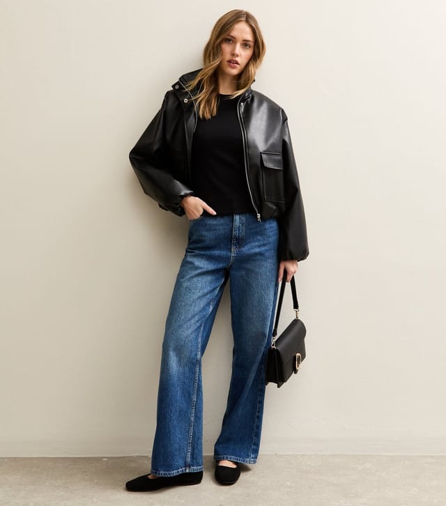 New Look Women's Black Ribbed Long Sleeve Babylock T-Shirt New Look - 2