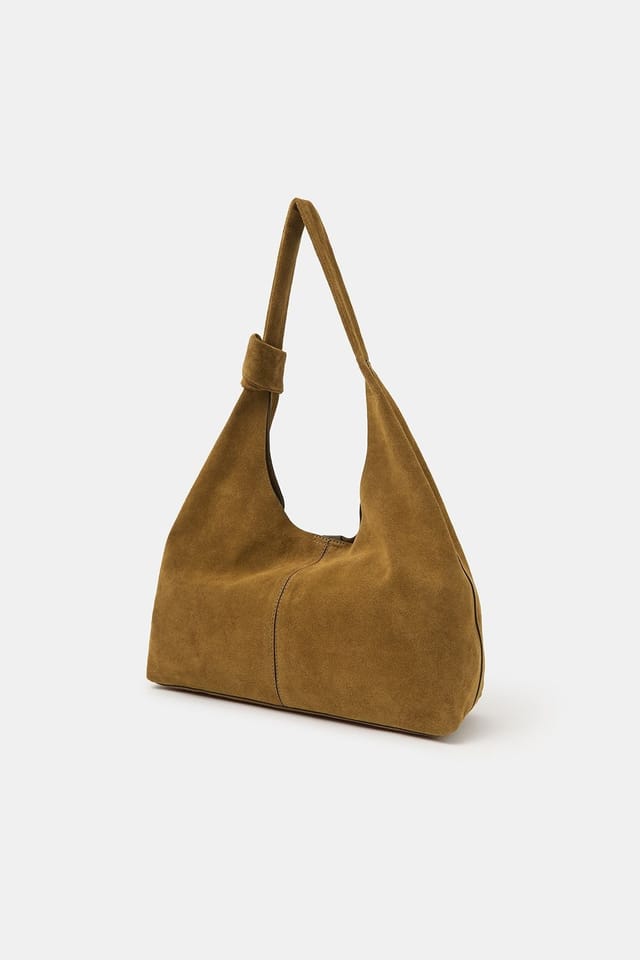 Accessorize Accessorize Women's Slouchy Knot Leather Shoulder Bag in Tan - 2