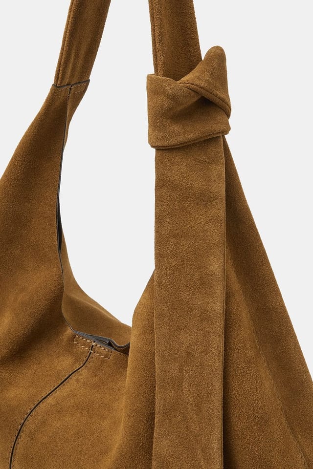 Accessorize Accessorize Women's Slouchy Knot Leather Shoulder Bag in Tan - 3