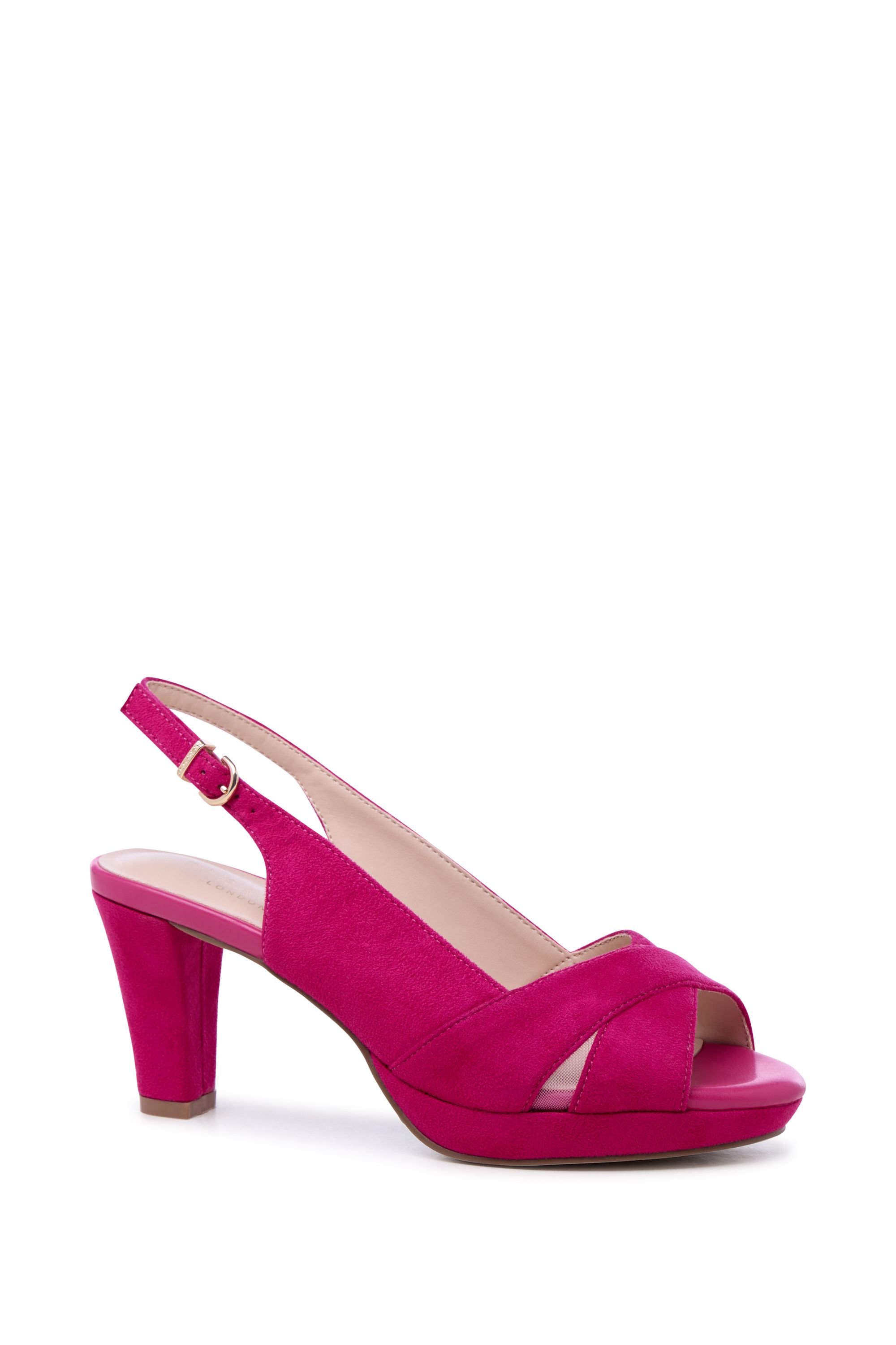 Paradox London Paradox London Women's Louise' Block Heel Platform Sandals in Fuchsia - 2