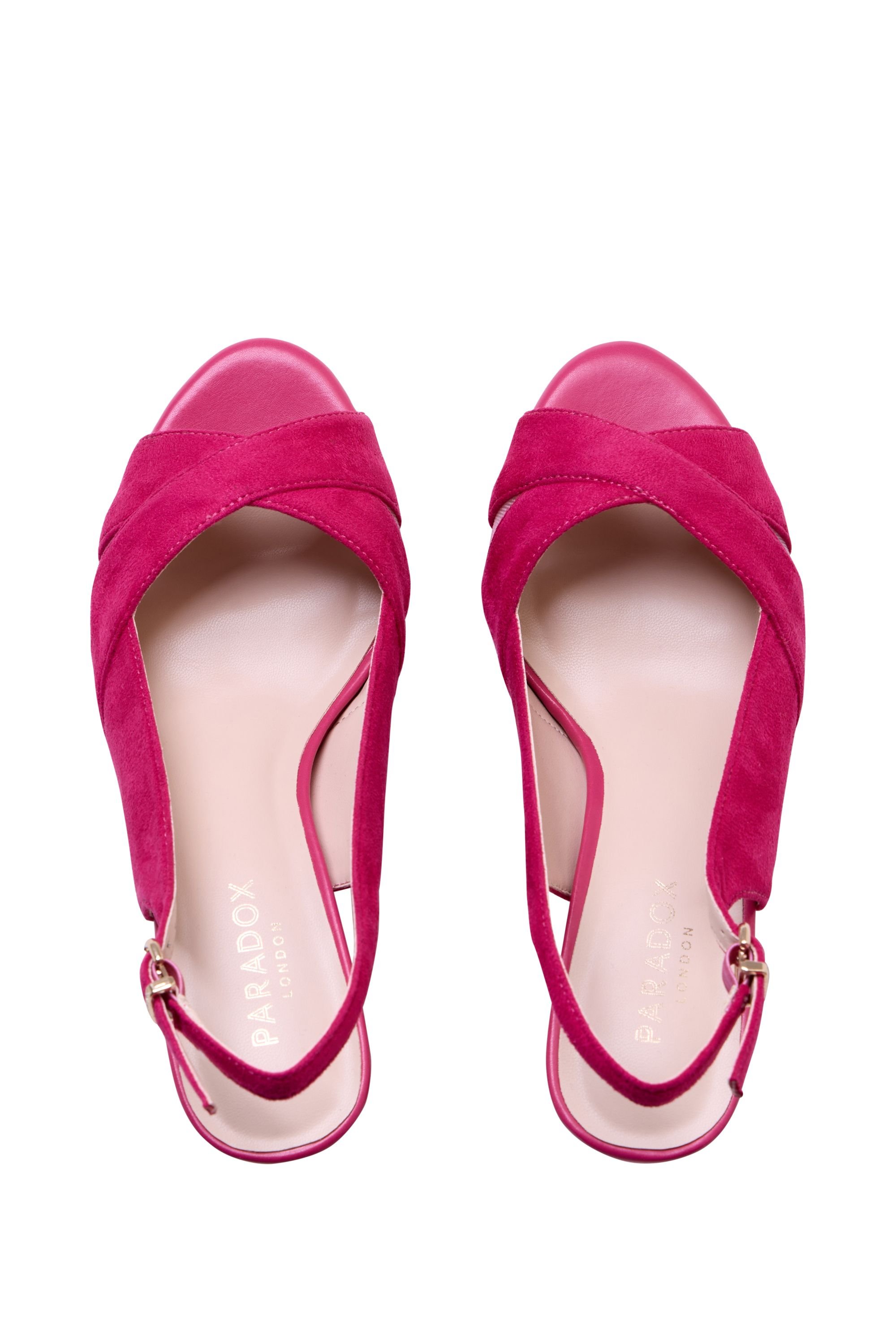 Paradox London Paradox London Women's Louise' Block Heel Platform Sandals in Fuchsia - 3