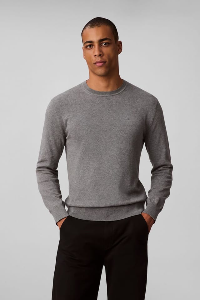 Calvin Klein Calvin Klein Men's Long Sleeved Supima Cotton Crew Neck Jumper Black - 2