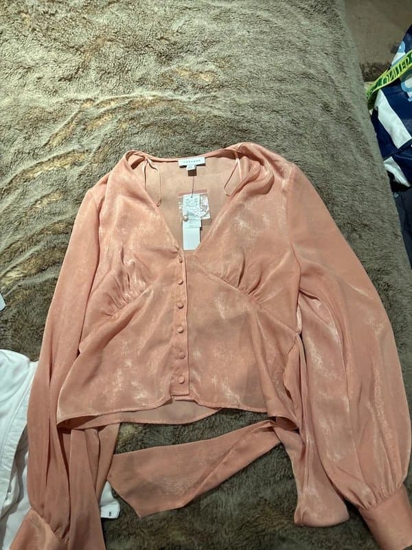 Topshop Pink satin blouse