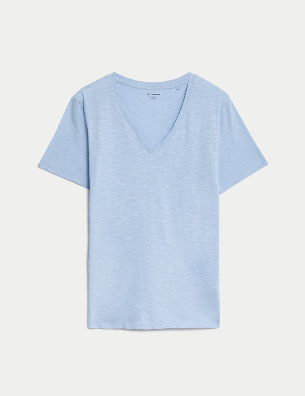 Marks & Spencer M&S Ice Blue Pure Cotton V-Neck T-Shirt