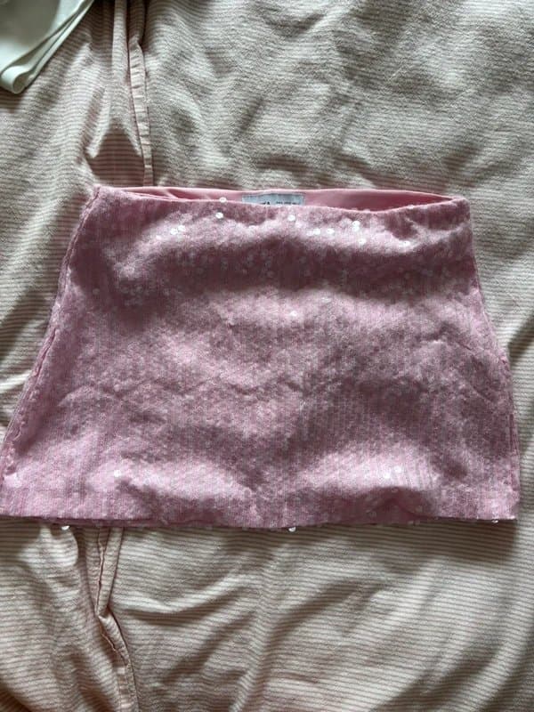 Bershka Bershka pink sequin skirt
