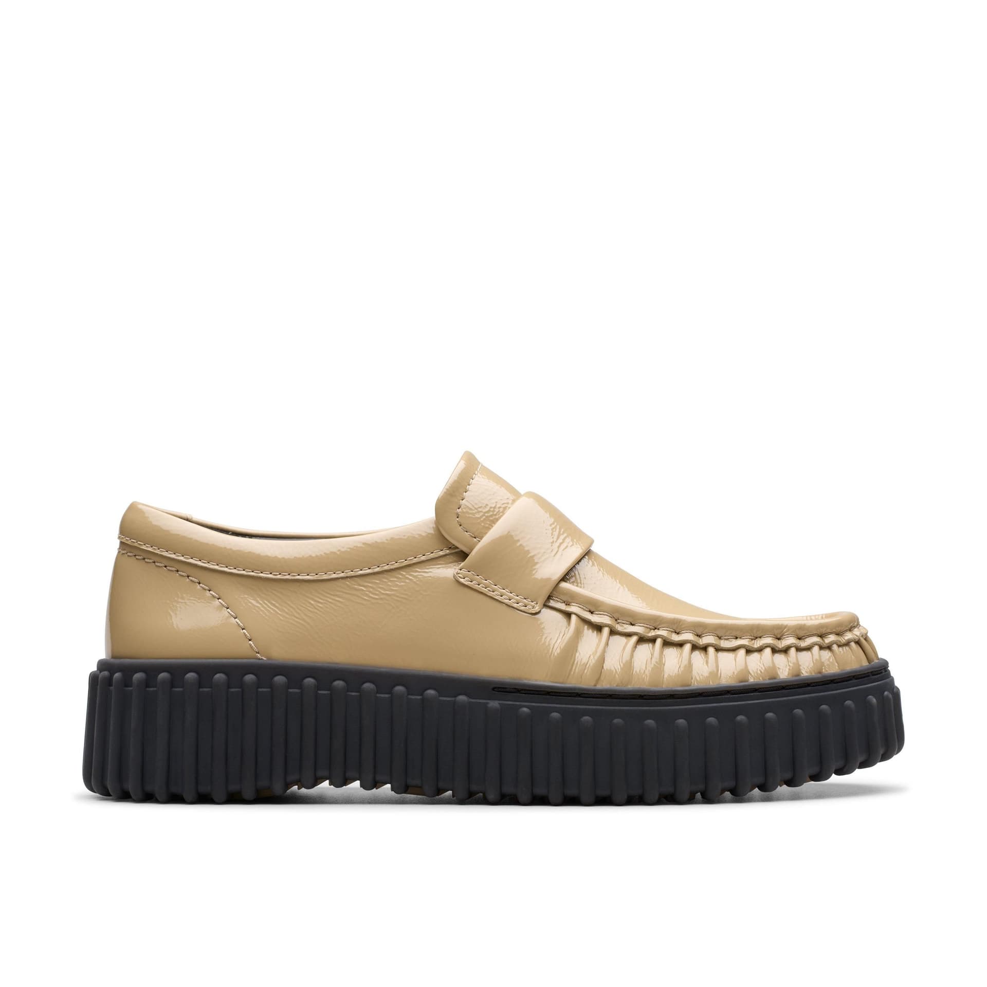 Clarks Clarks Women's Torhill Mocc Beige Patent Slip Ons, Torhill