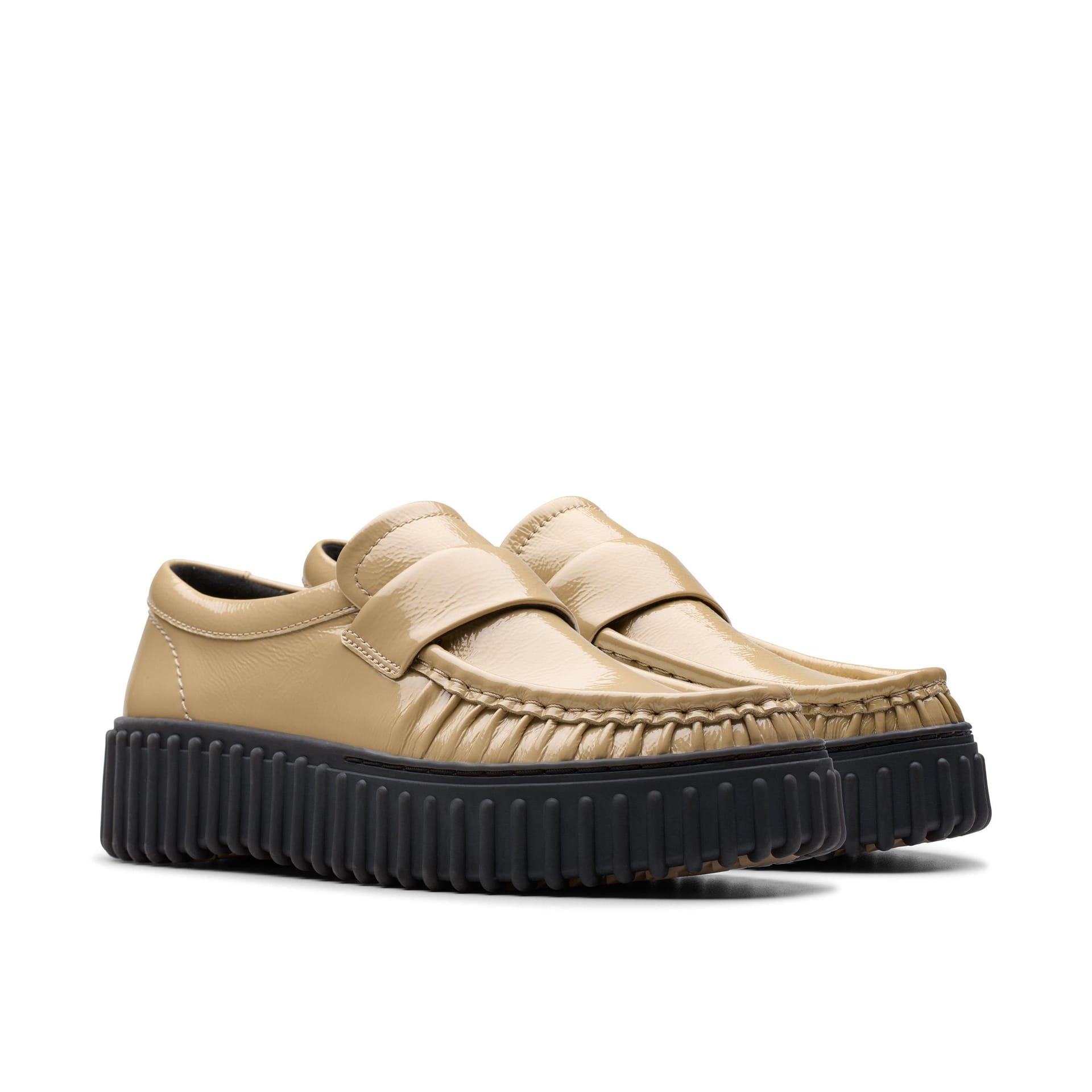 Clarks Clarks Women's Torhill Mocc Beige Patent Slip Ons, Torhill - 4