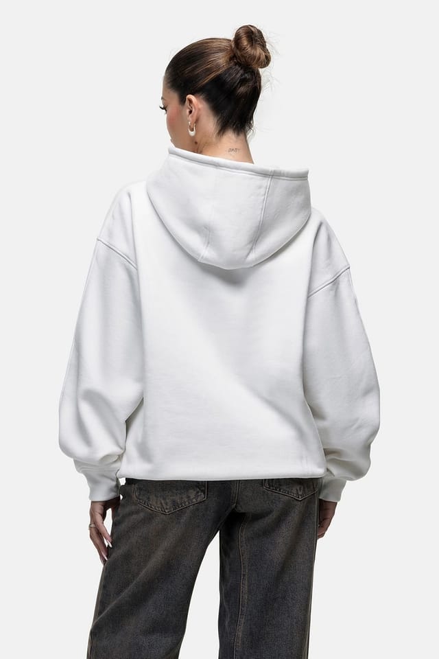 Good For Nothing Good For Nothing Women's Contrast Print Relaxed Hoodie in White - 2