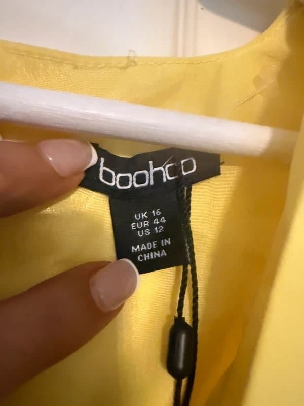 Boohoo Boohoo Yellow Frill Dress | Summer Dress | UK 16